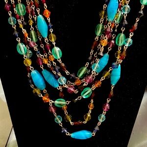 Lia Sophia multi chain beaded necklace